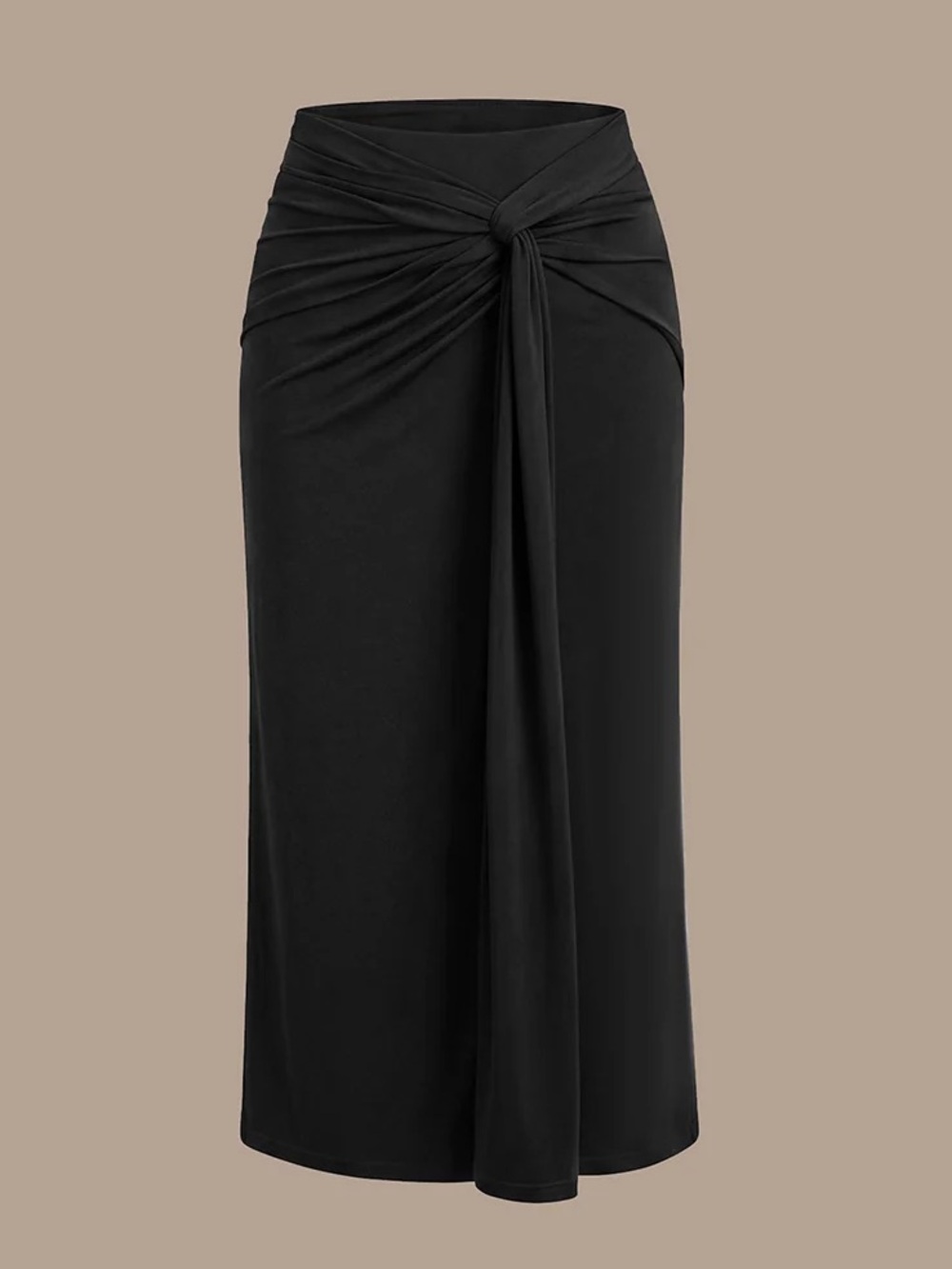 Black Midi Skirt with Side Slit